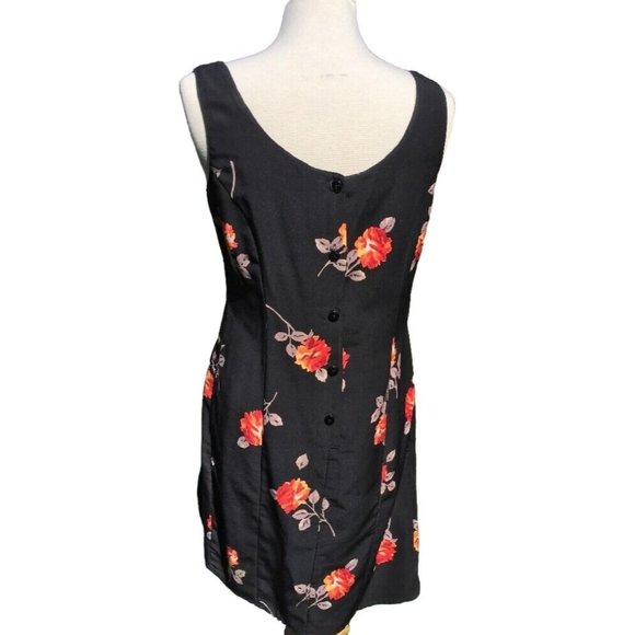 Debra Martin Black dress with peach flowers  & swag tie front Size 14 - Picture 12 of 12